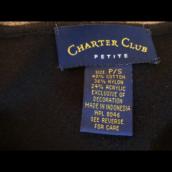 Charter Club Black embossed sweater (Small P) - Picture 2 of 7